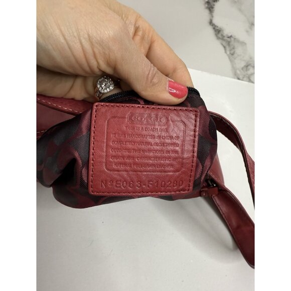 Vintage Y2K Coach F10280 Hamilton Leather Hobo Bag Red V Rare - Picture 14 of 15